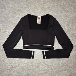 Gymshark Women's S Black Crop Top Athletic Performance Athleisure